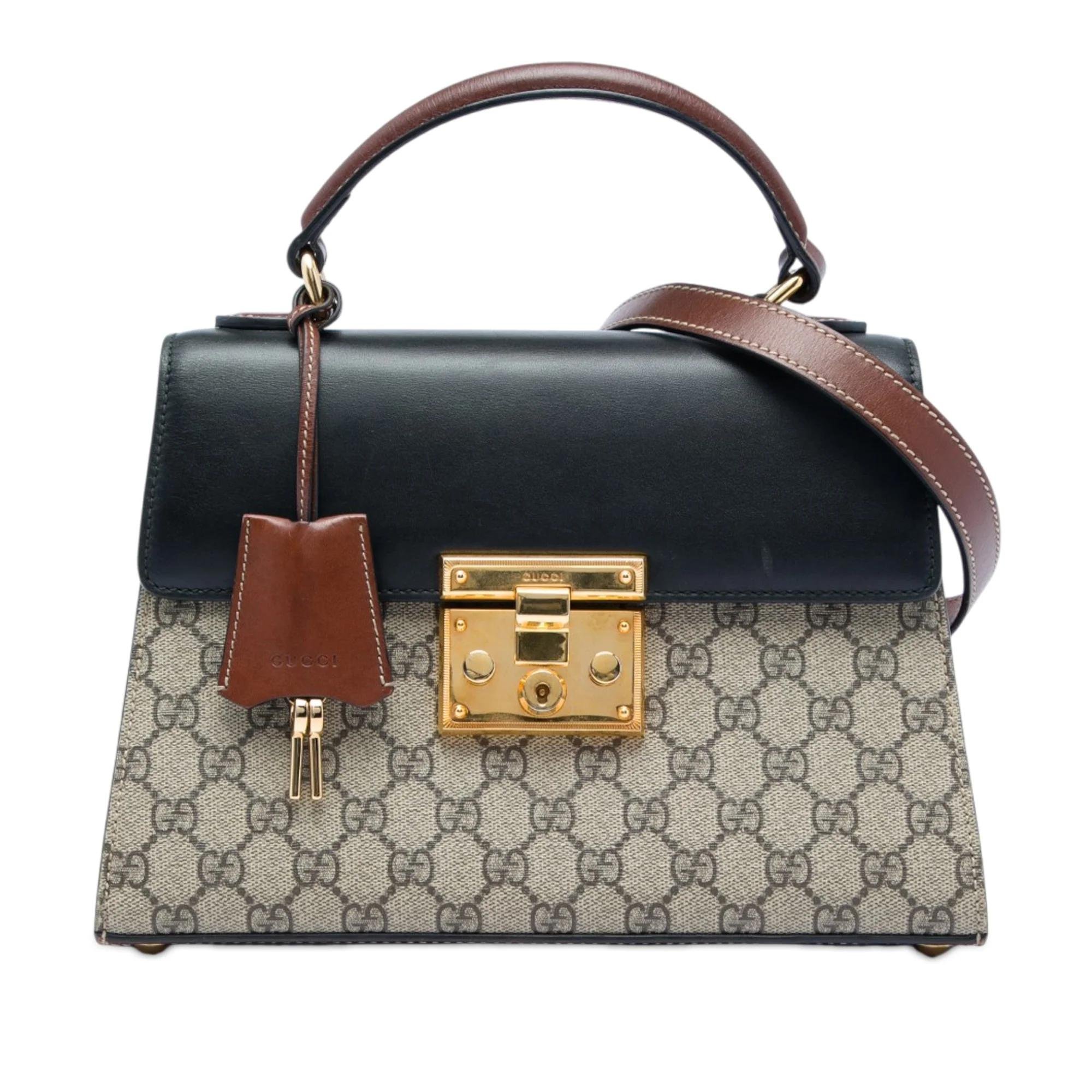 Padlock leather satchel