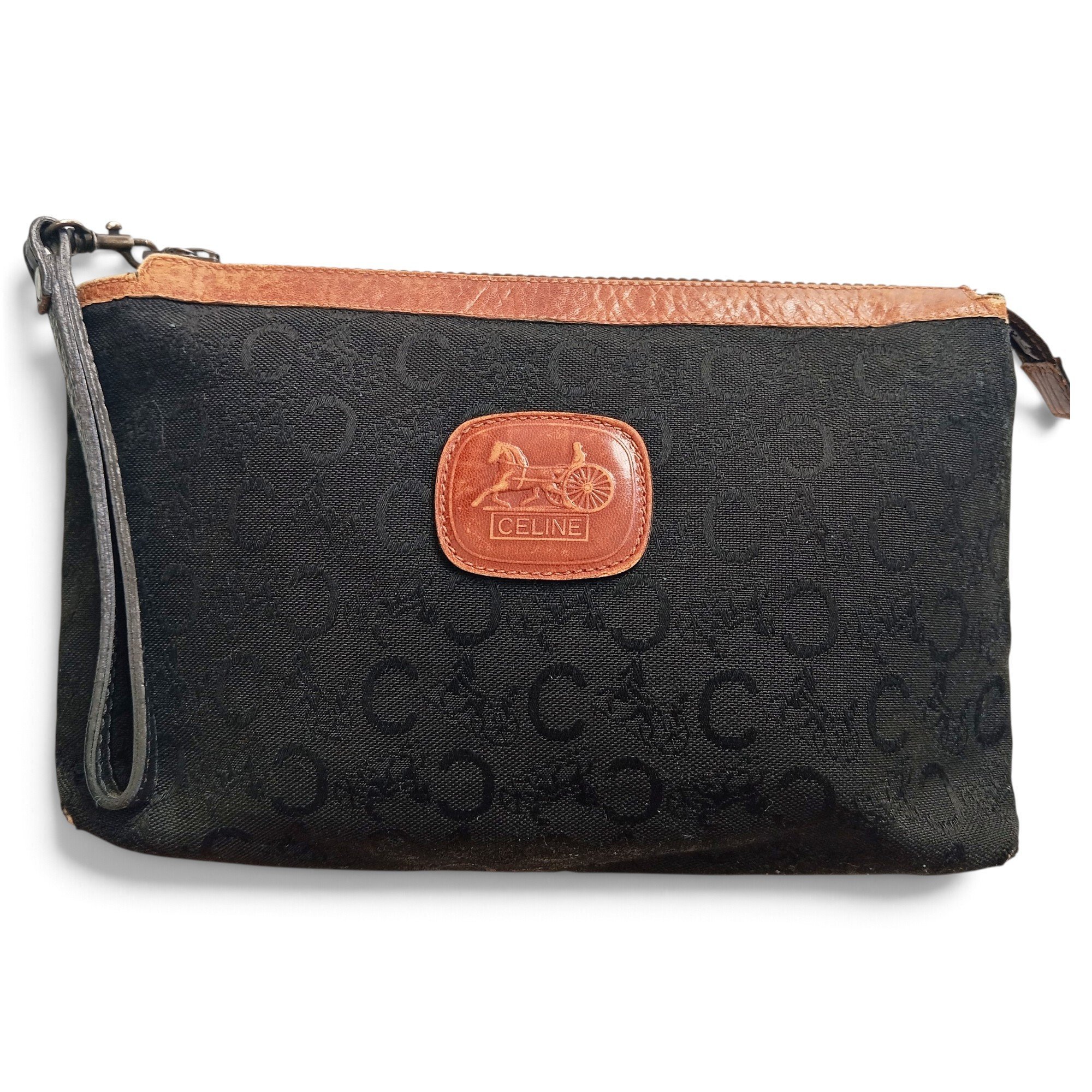 Leather clutch bag