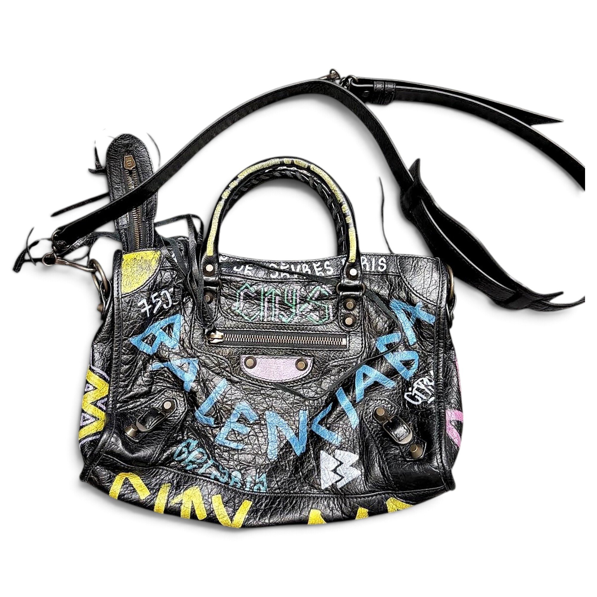 Classic Metalic leather handbag