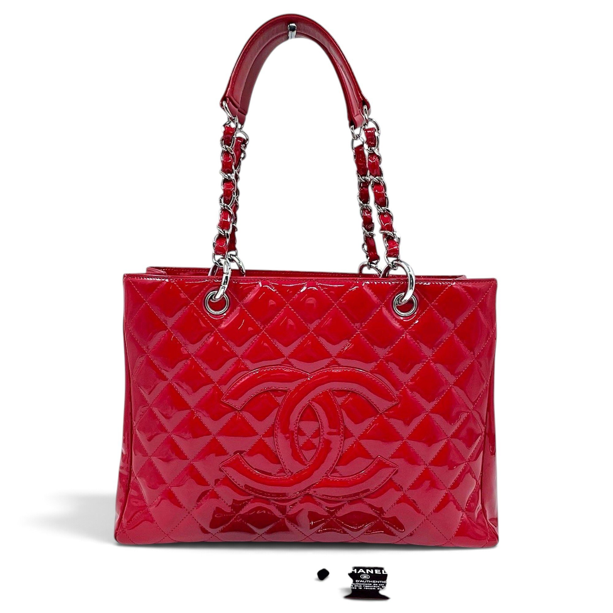 Grand shopping patent leather handbag