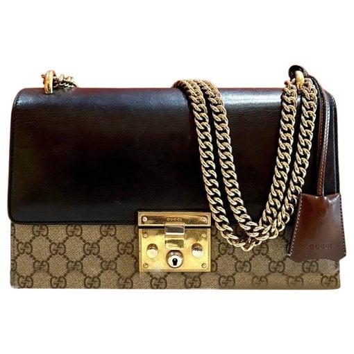 Padlock leather handbag