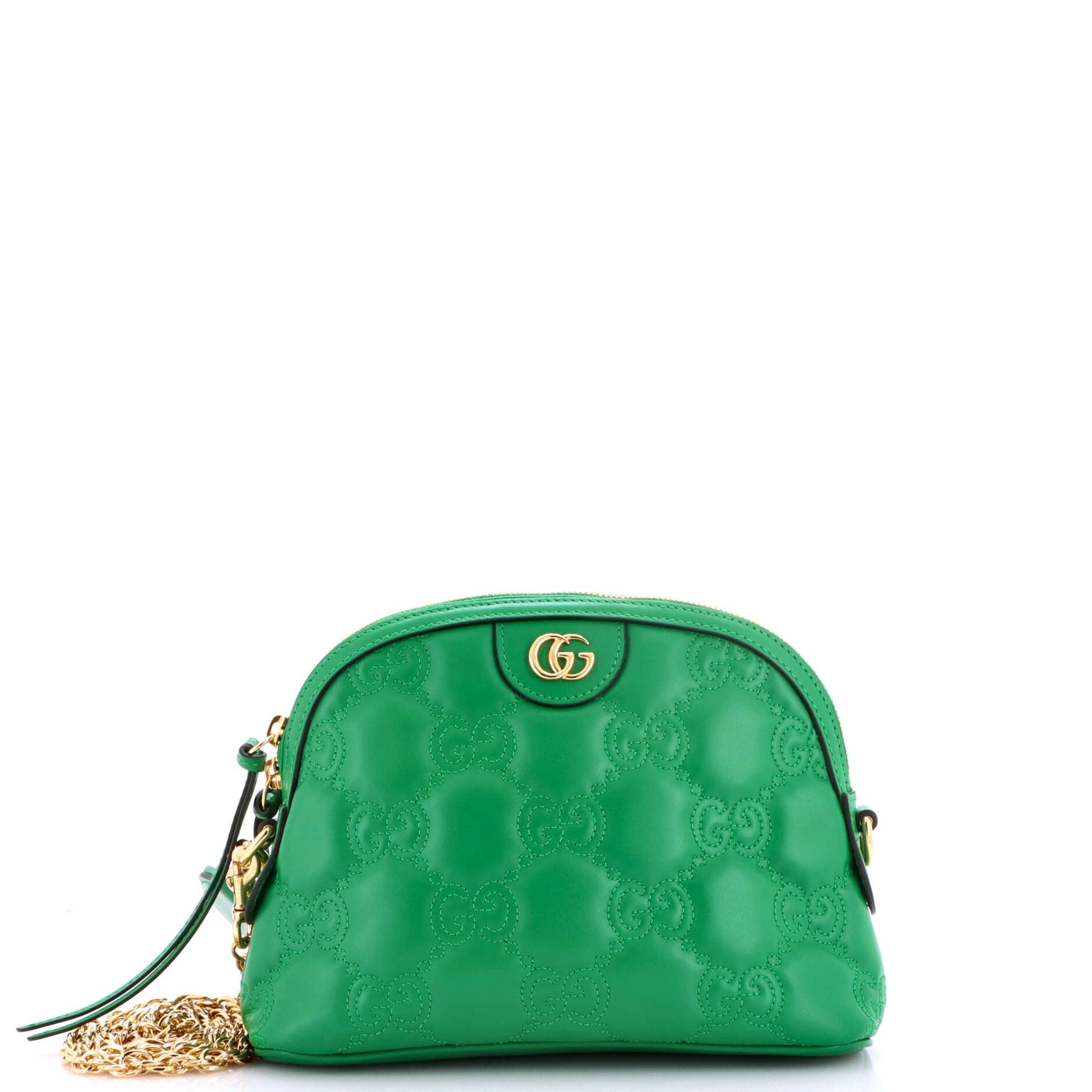 Dome Chain Zip Shoulder Bag GG Matelasse Leather Small
