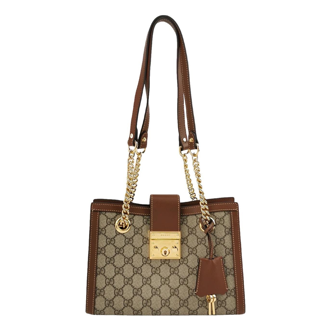 Padlock leather handbag