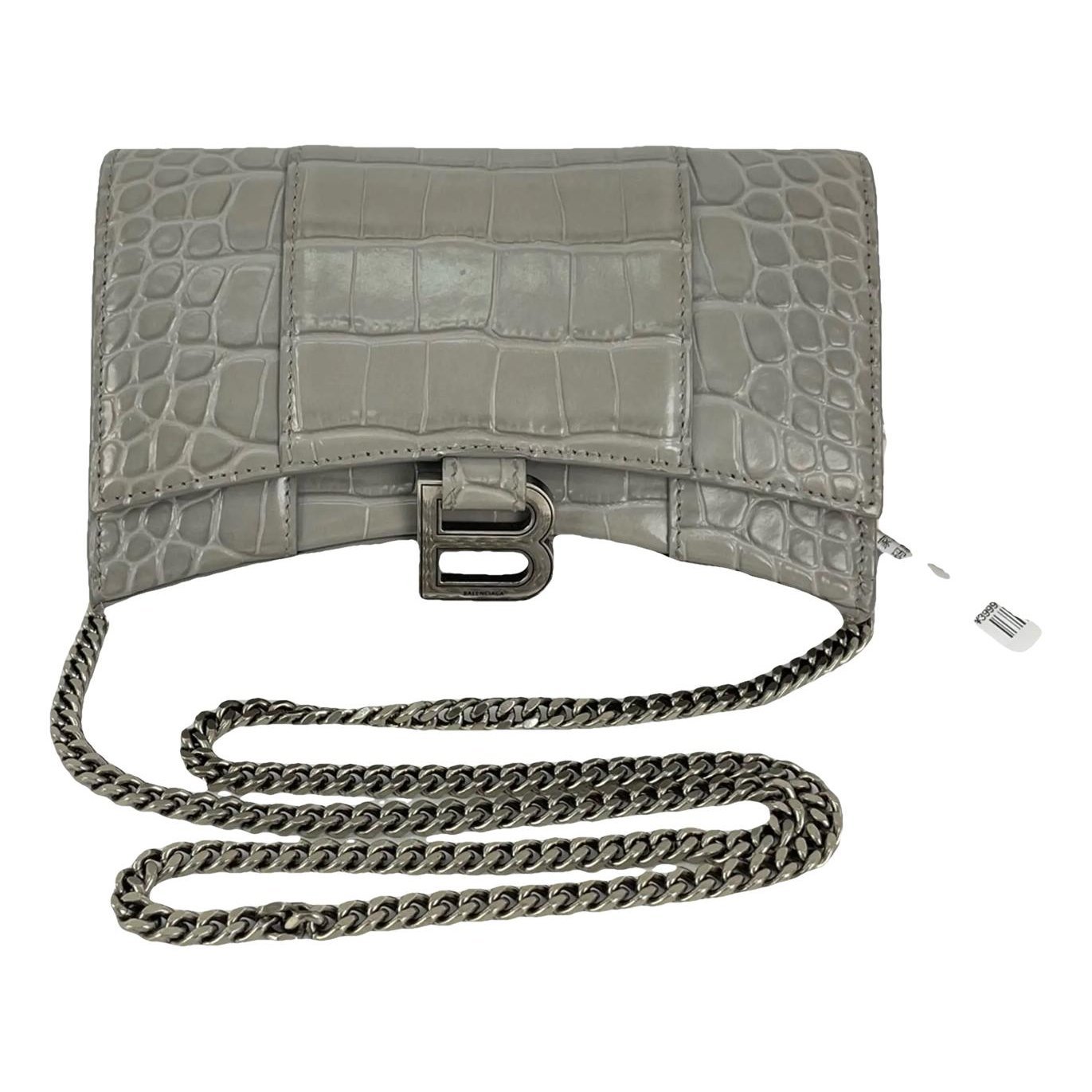 Hourglass leather handbag