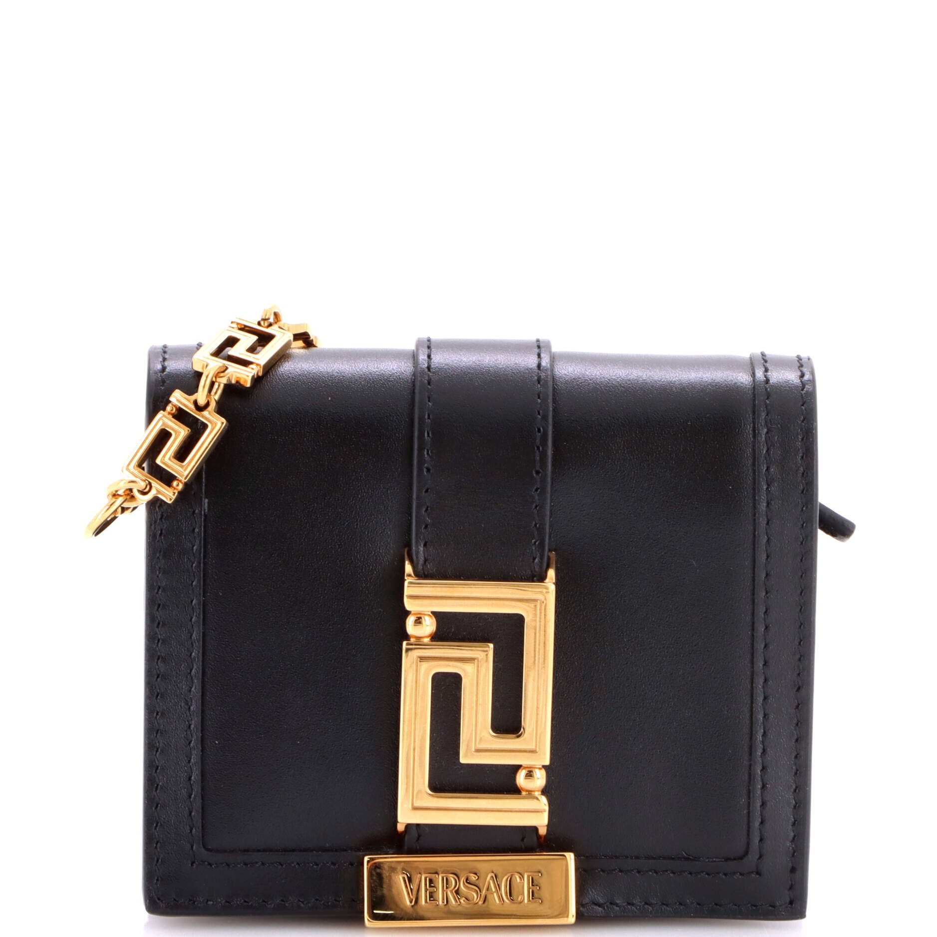 Greca Goddess Wallet on Chain Leather Mini