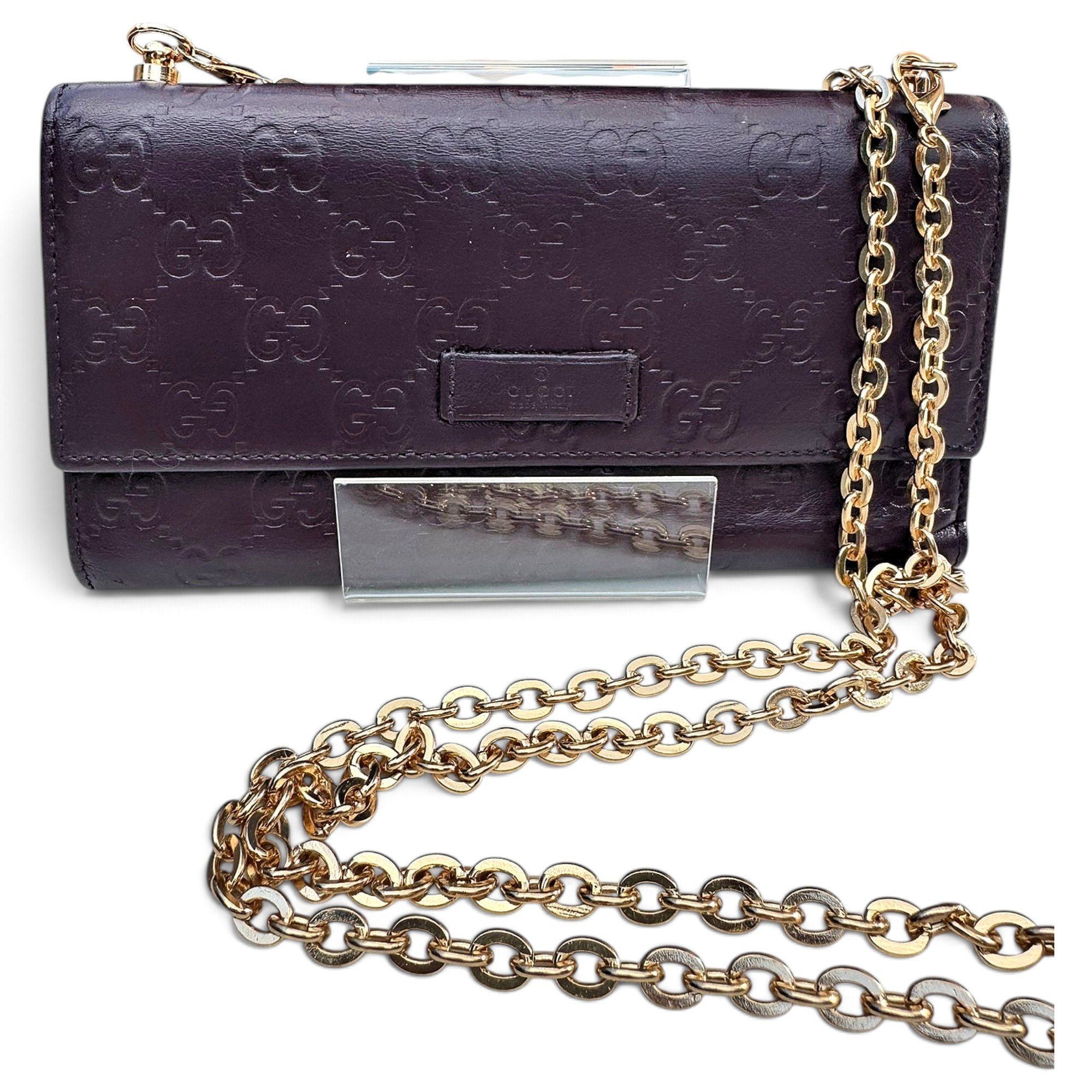 Leather clutch bag