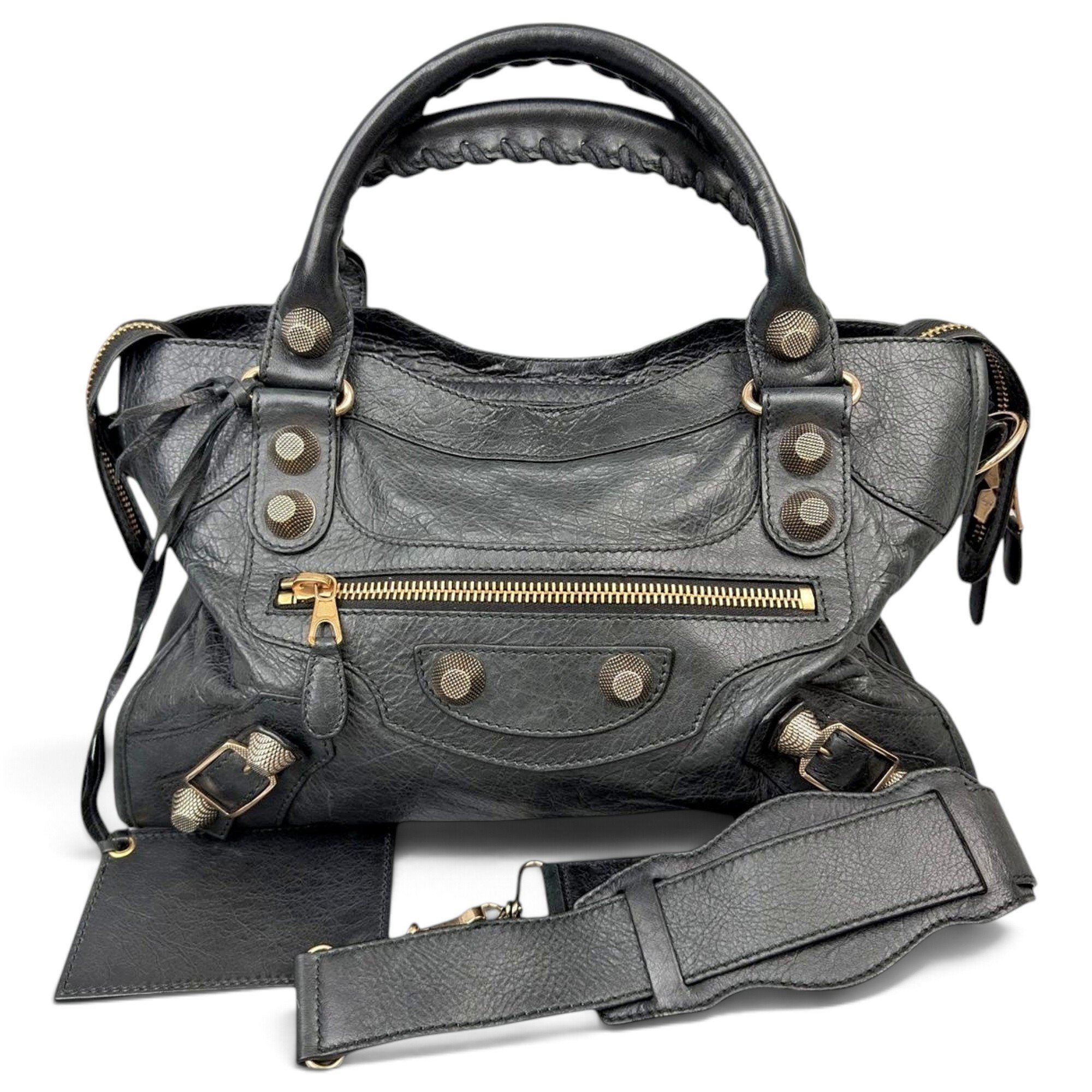 City leather handbag