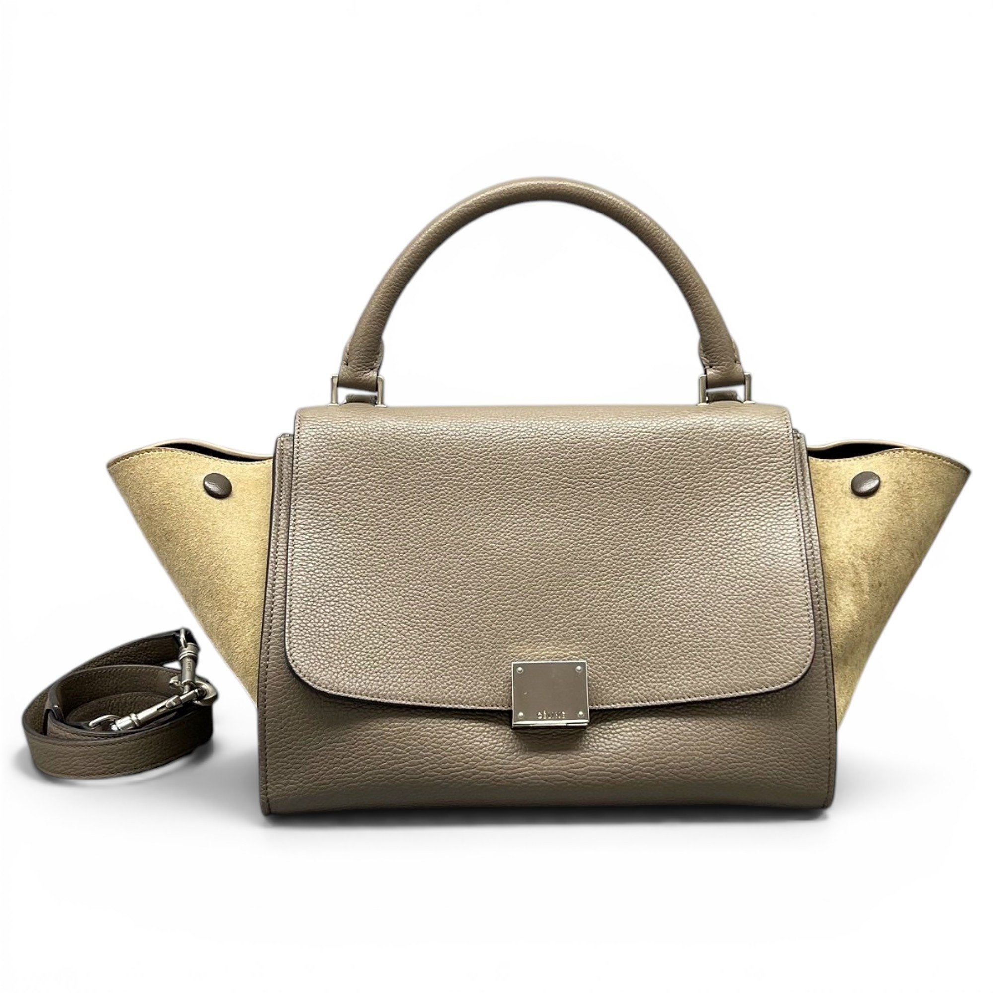 Trapèze leather handbag
