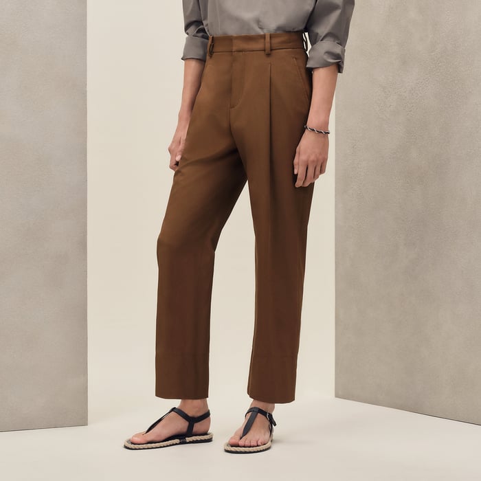 Caramel Pleated Palerme Pants