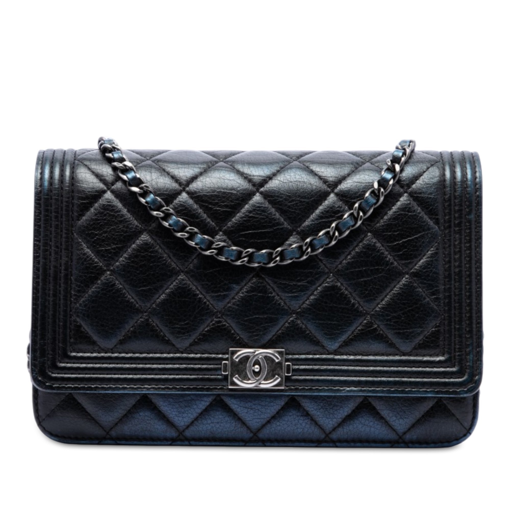 Wallet On Chain leather handbag