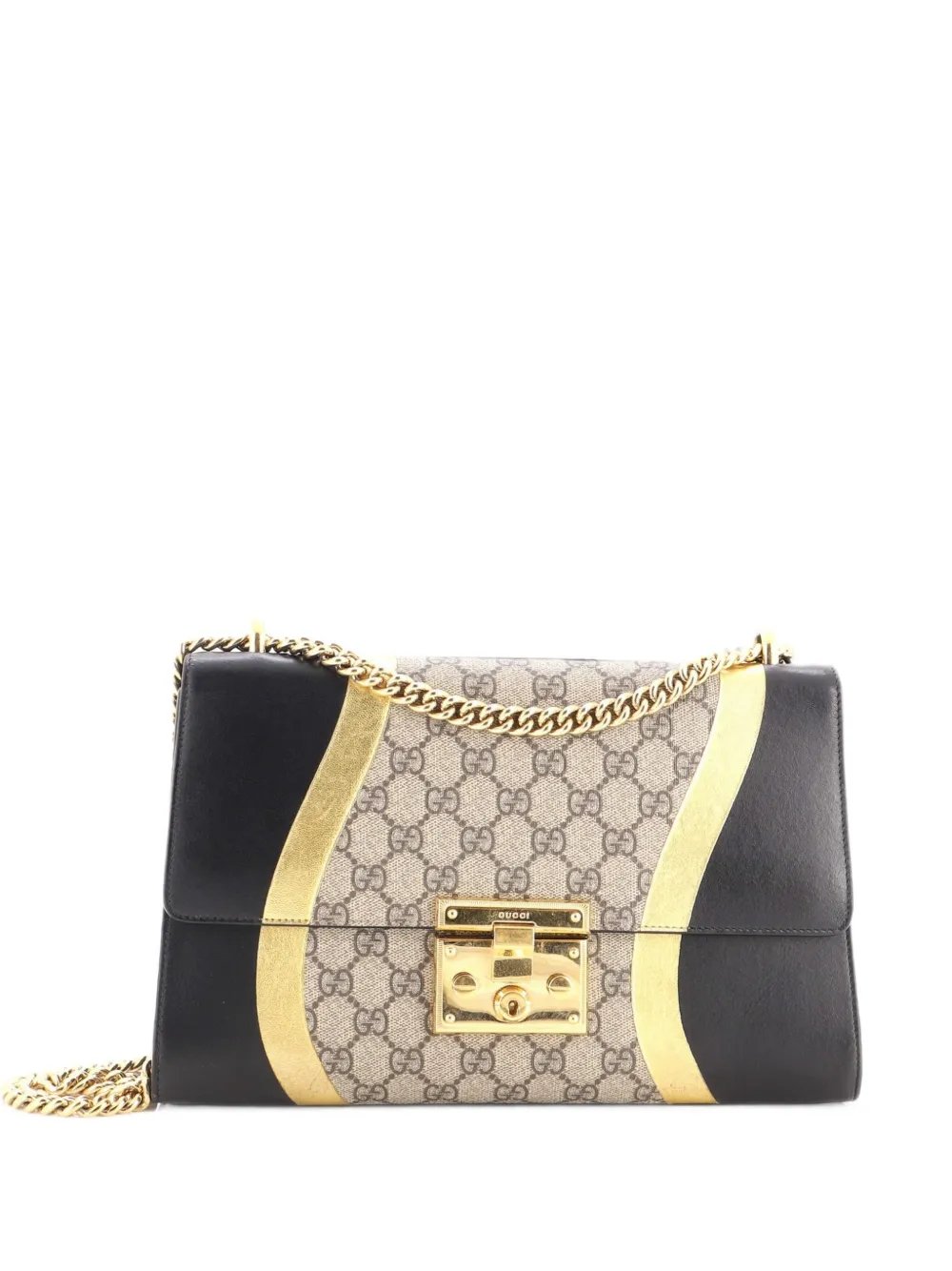 Padlock GG Coated Canvas and Leather Medium shoulder bag