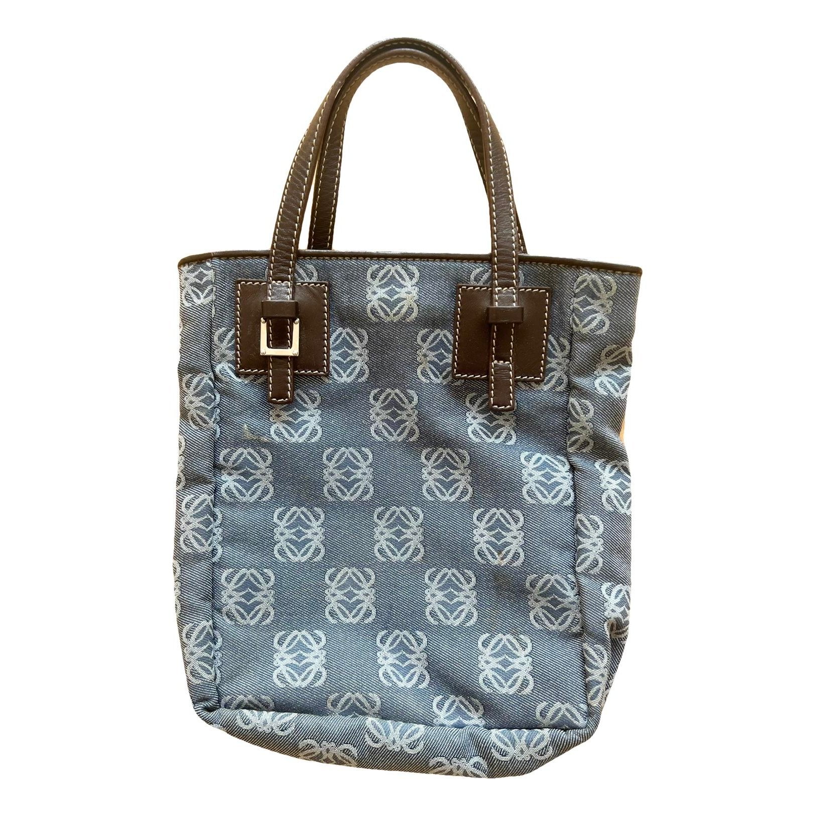 Buckle Tote linen handbag