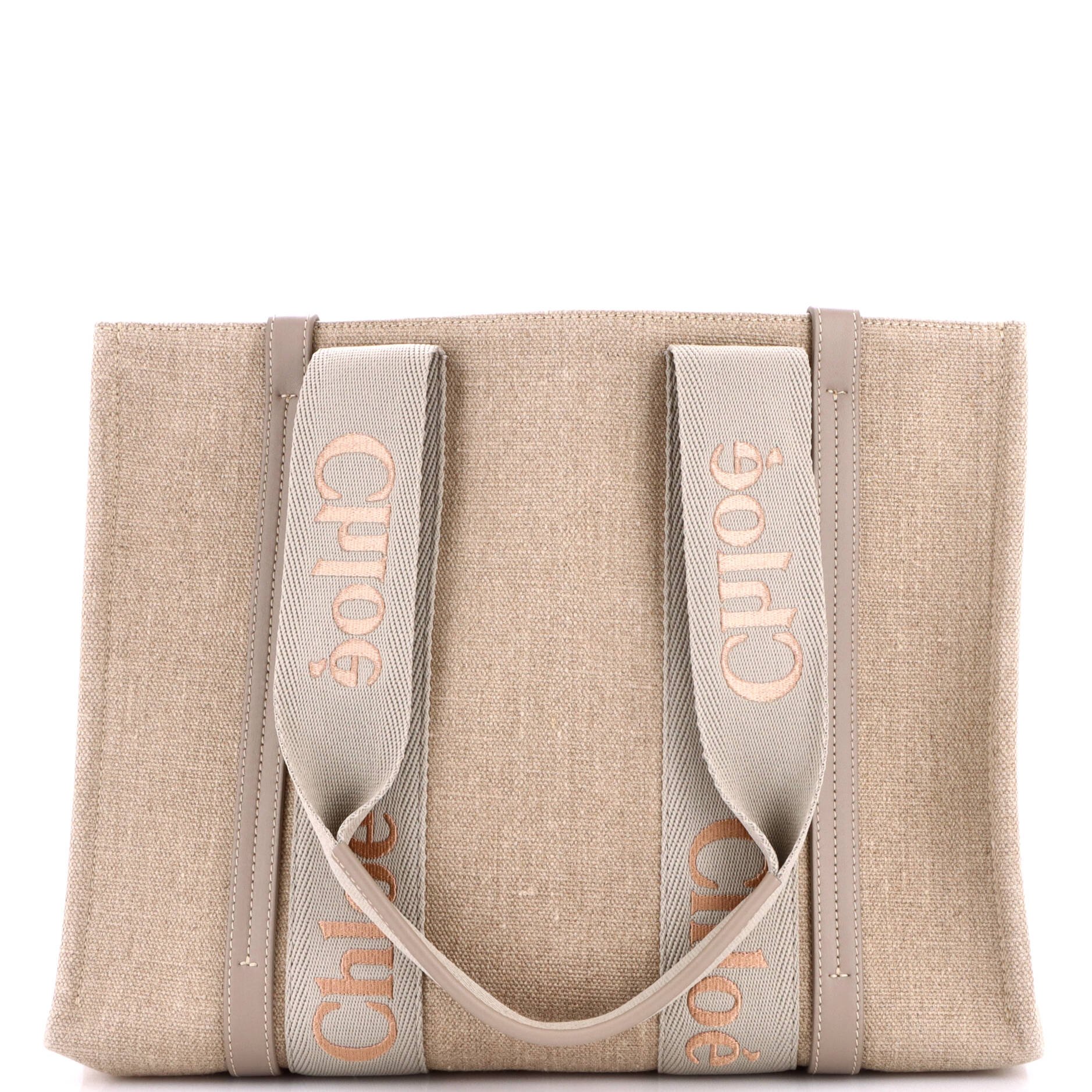 Woody Tote Canvas with Leather Medium