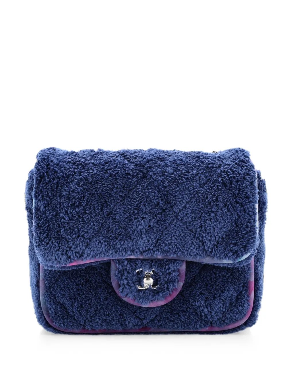 Classic Single Flap Bag Quilted Terry Cloth and Ribbon Small crossbody bag