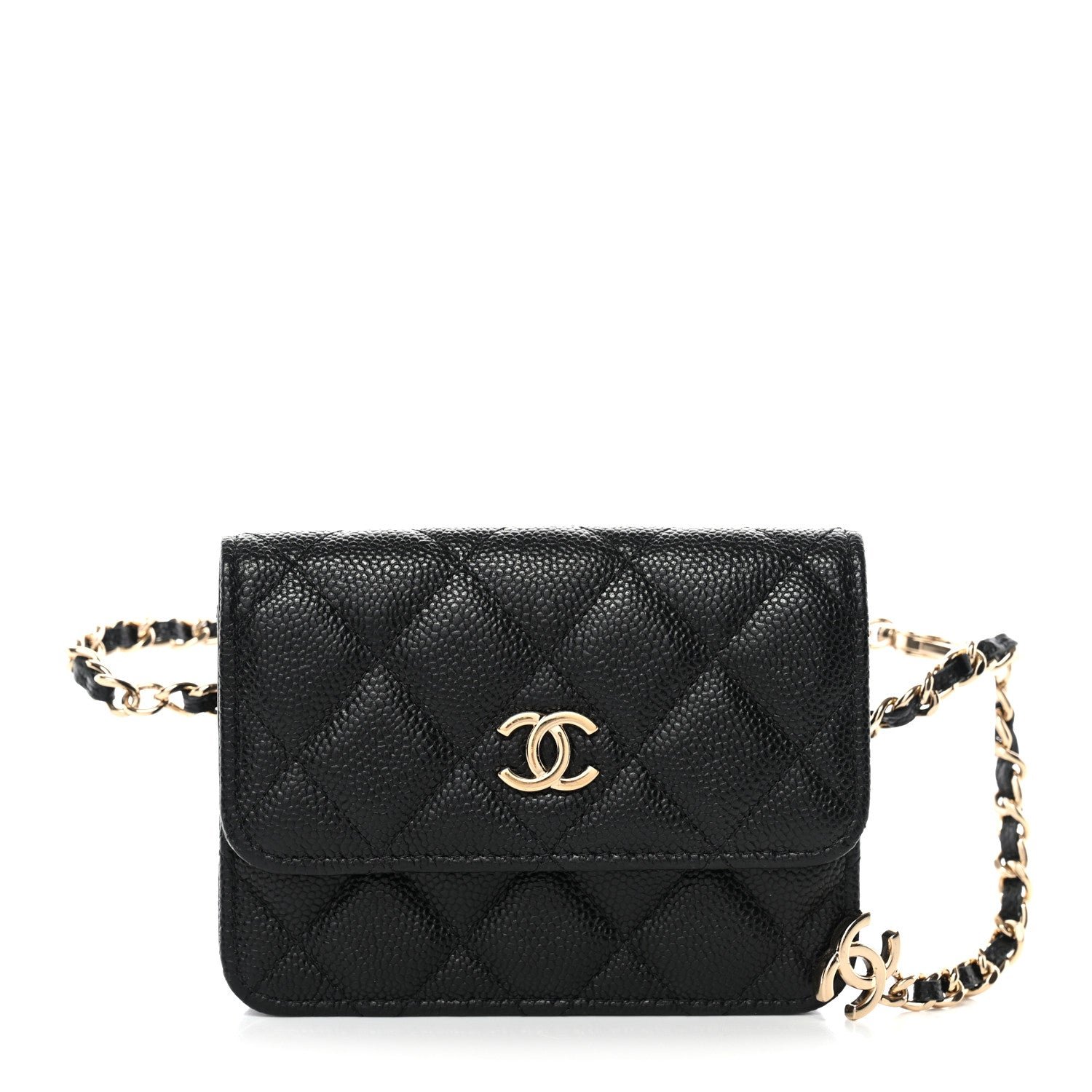 Chanel Caviar Quilted Bow Belt Bag Black
