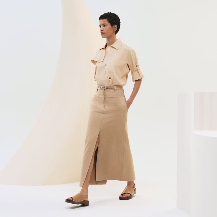 Beige Albâtre Long Skirt