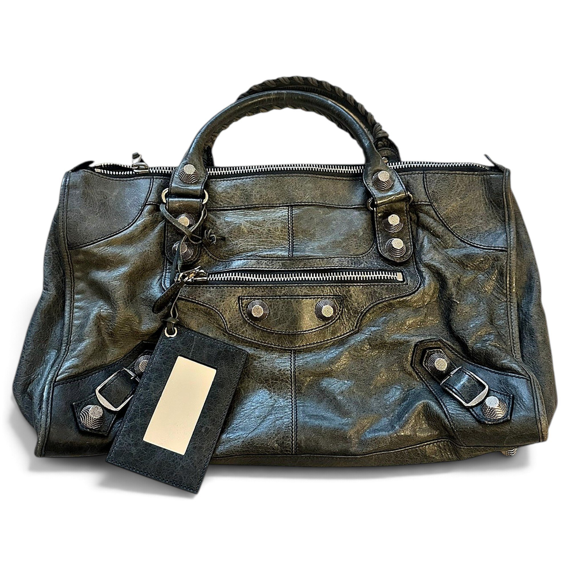 Work leather handbag