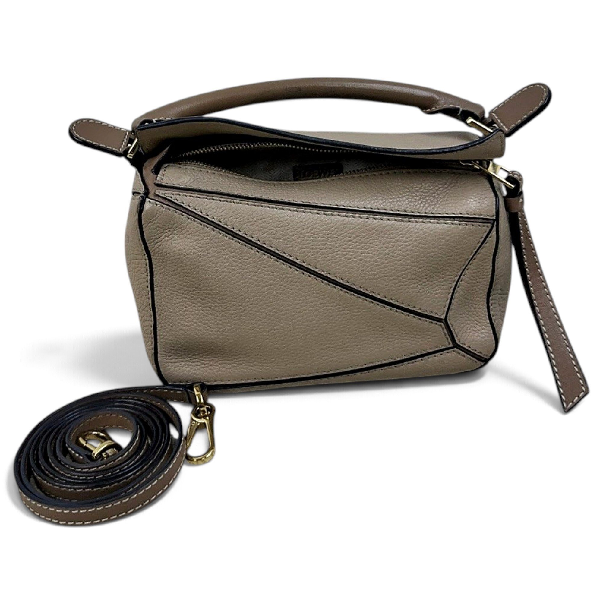 Puzzle leather handbag