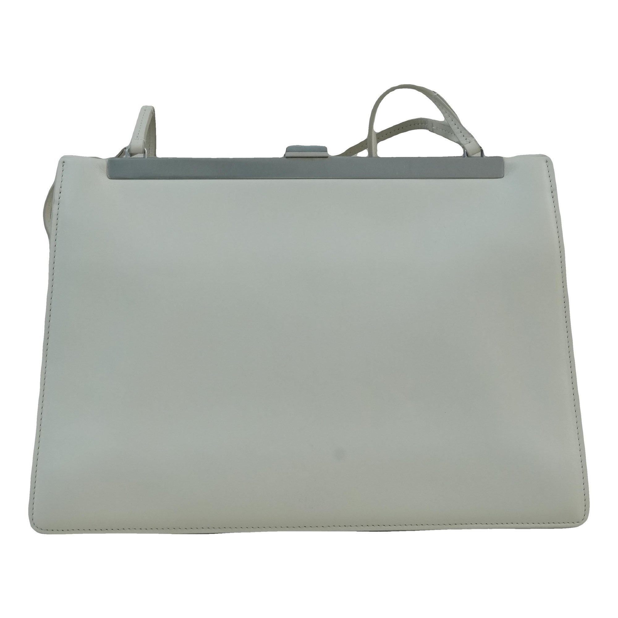 Clasp leather handbag