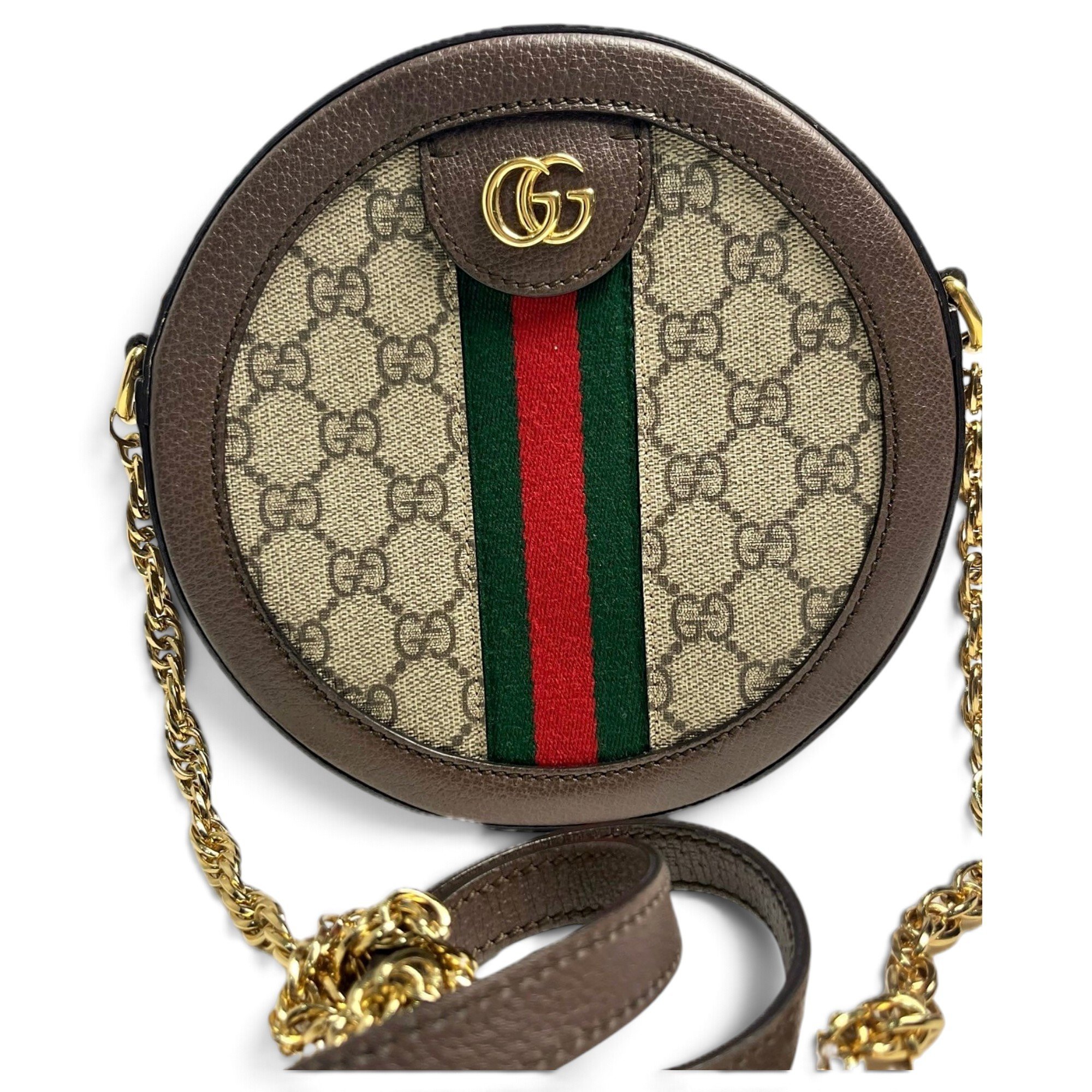 Ophidia Round leather handbag