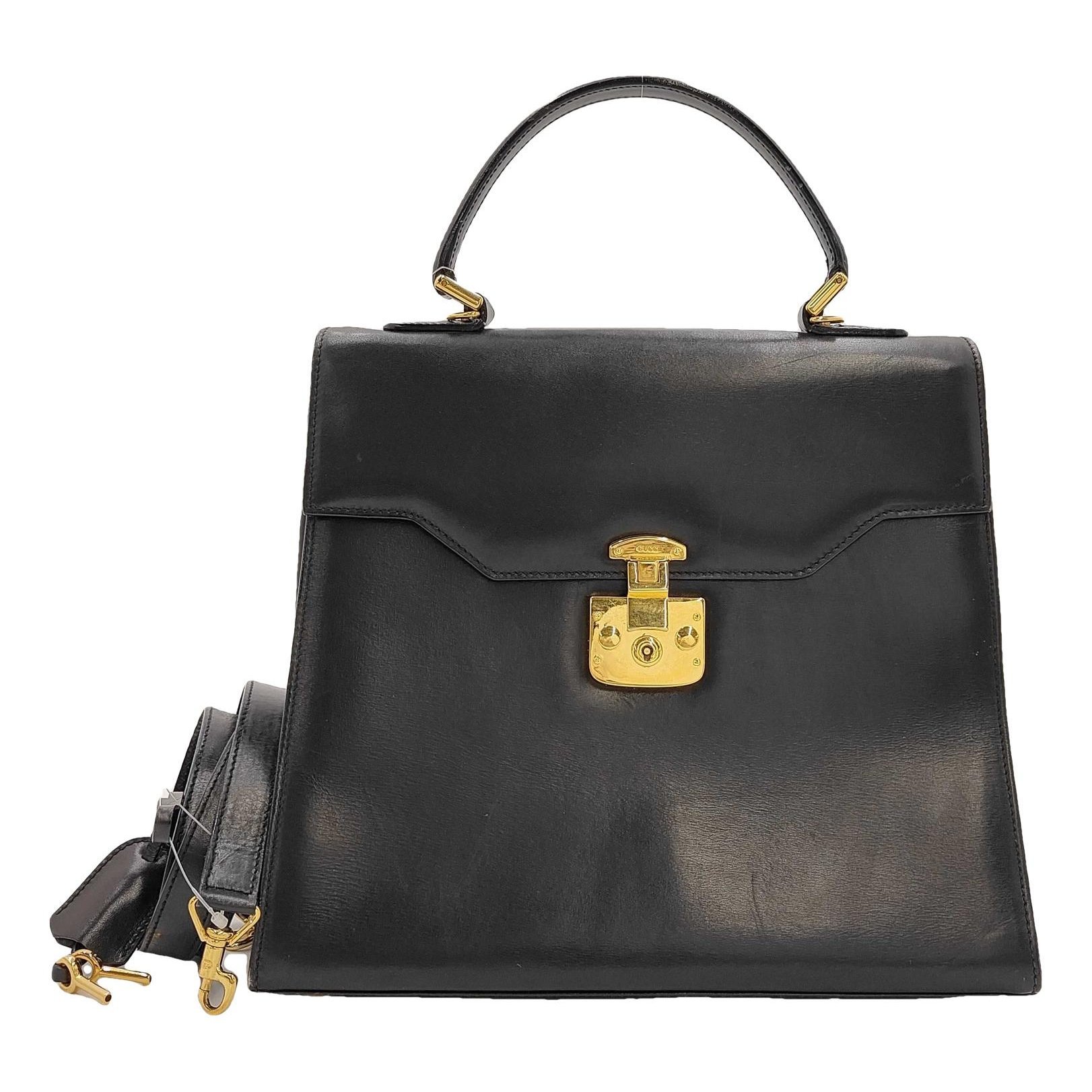 Padlock leather handbag