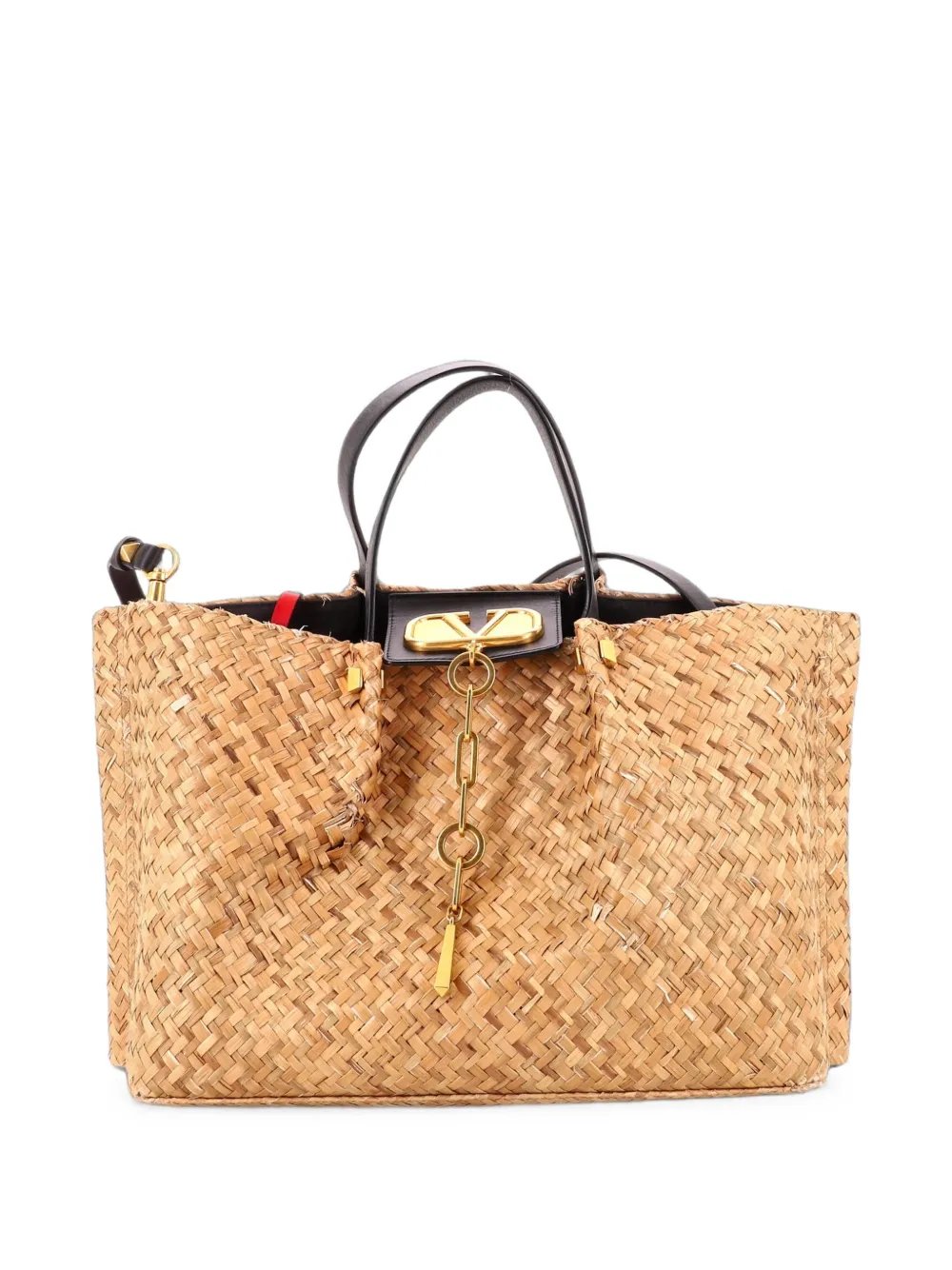 VLogo Escape Straw Medium tote bag