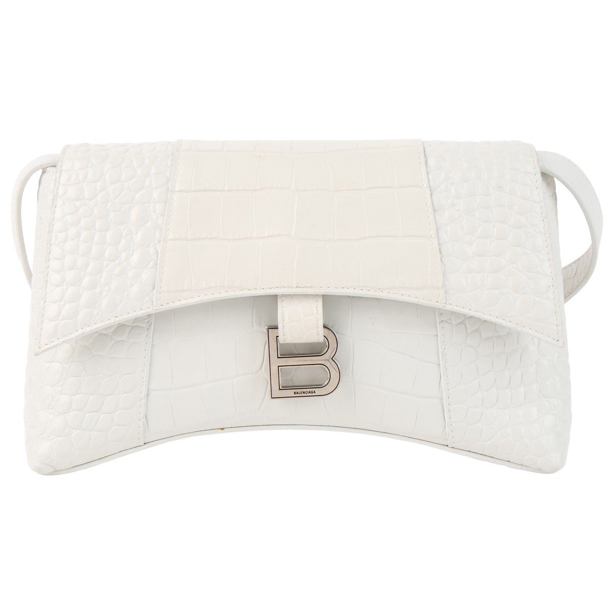 Hourglass leather handbag