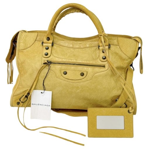 City leather handbag