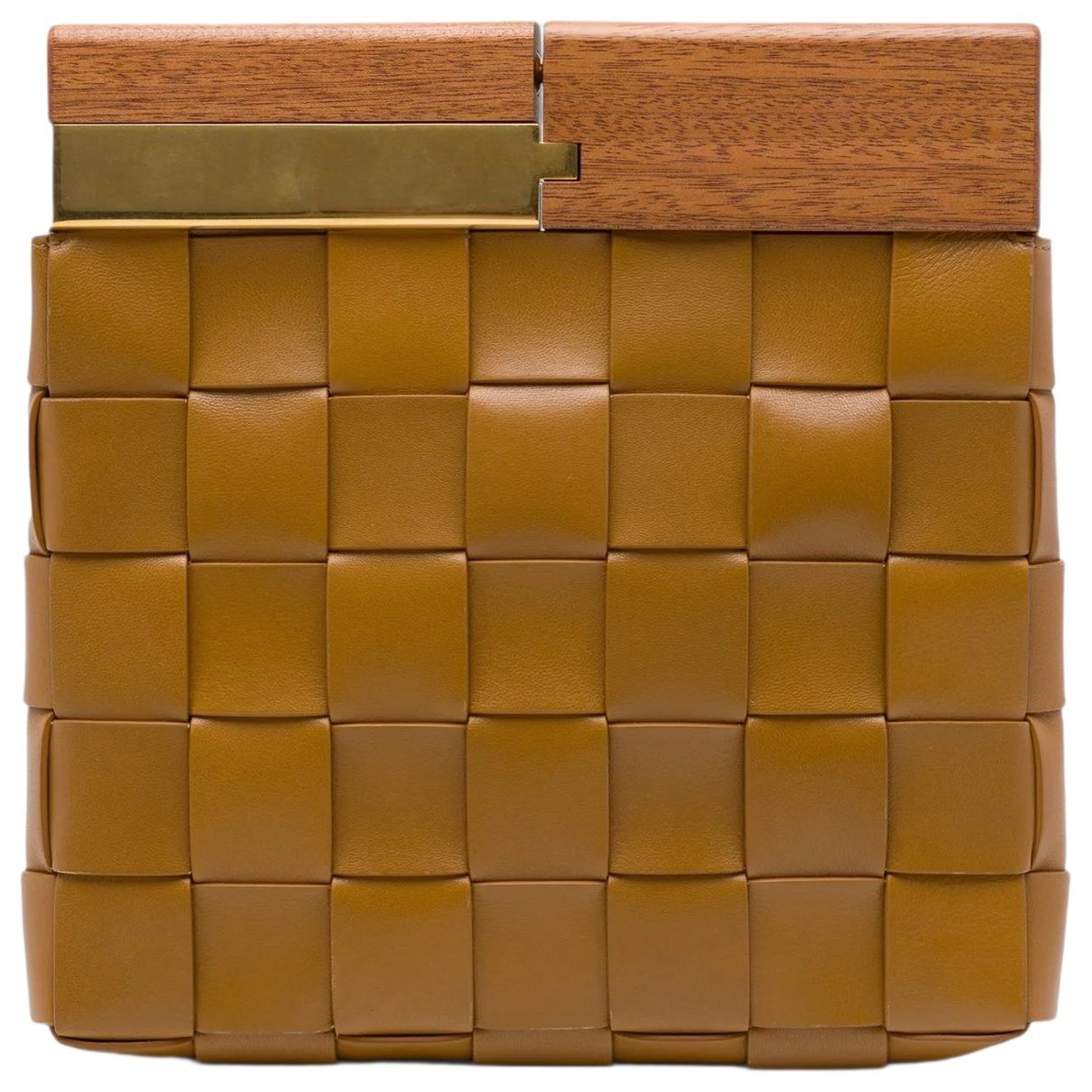 Snap leather clutch bag