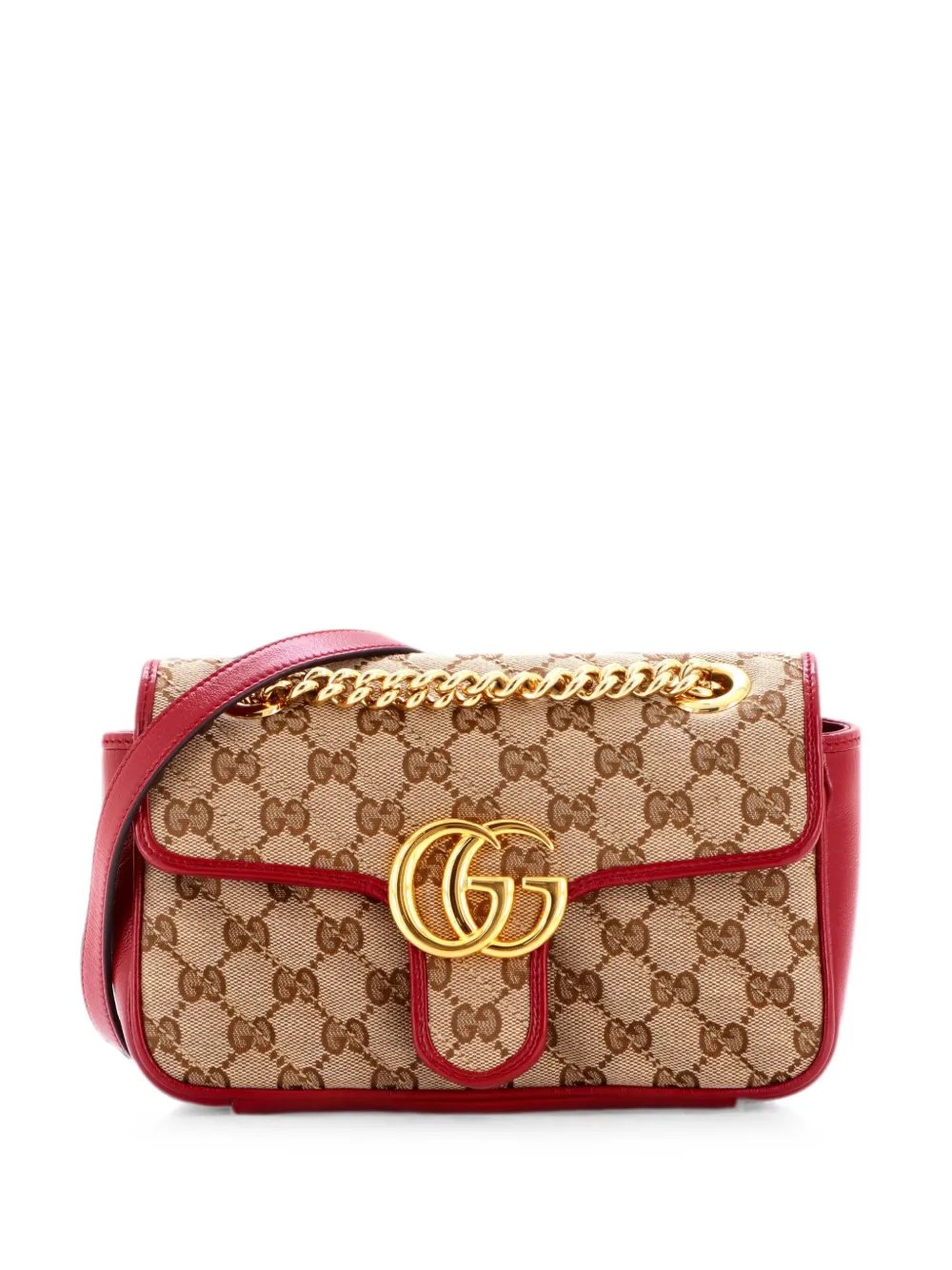 GG Marmont Flap Bag Diagonal Quilted GG Canvas with Leather Mini crossbody bag