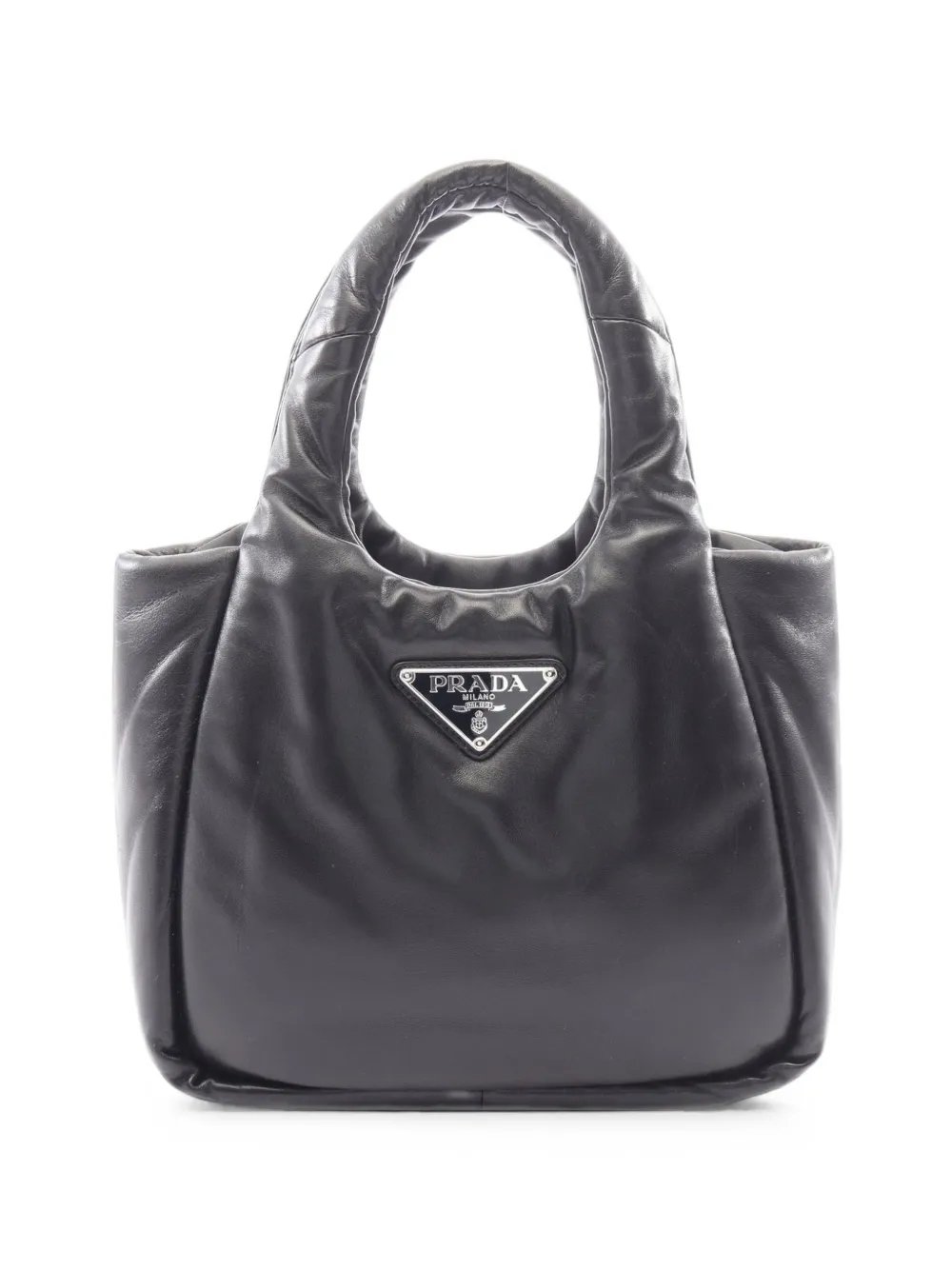 2010s small padded leather tote bag