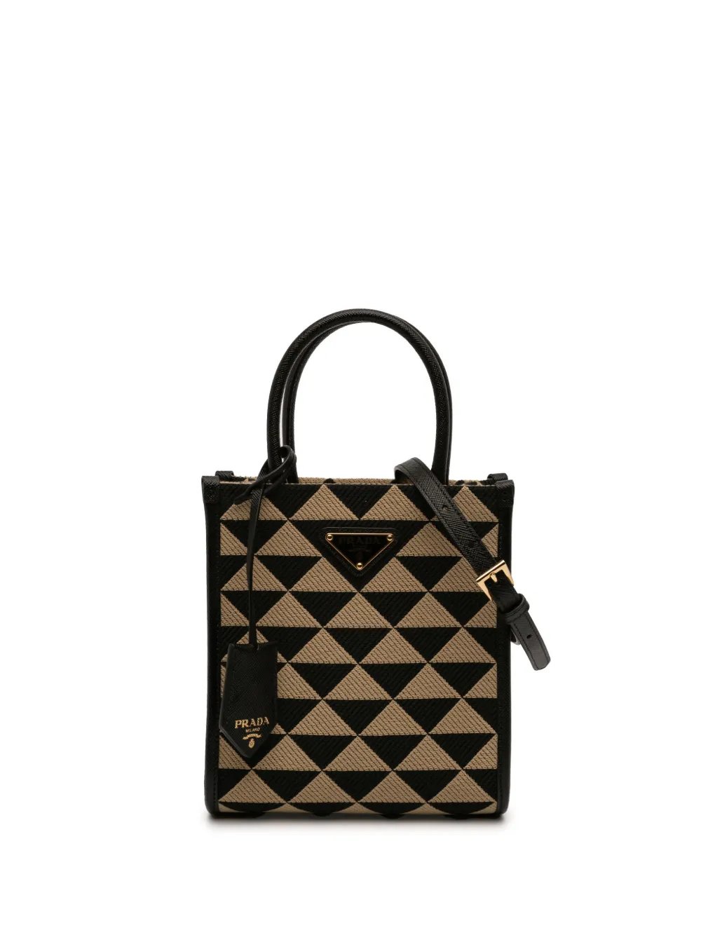 Prada 2013-2026 Mini Embroidered Jacquard Symbole Triangolo satchel