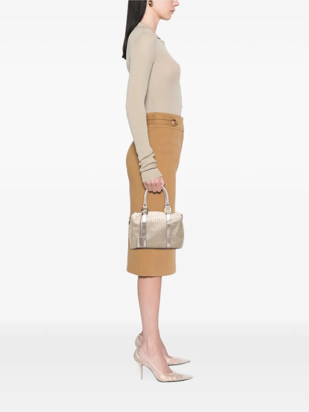 2000-2010 Small Zucchino Metallic Canvas Forever Bauletto boston bag
