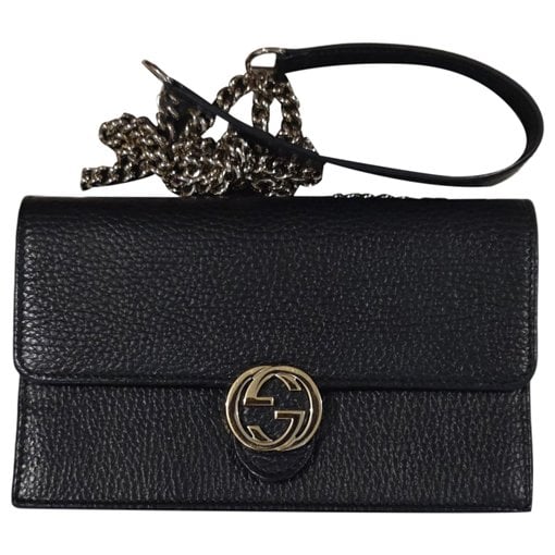 Interlocking leather crossbody bag