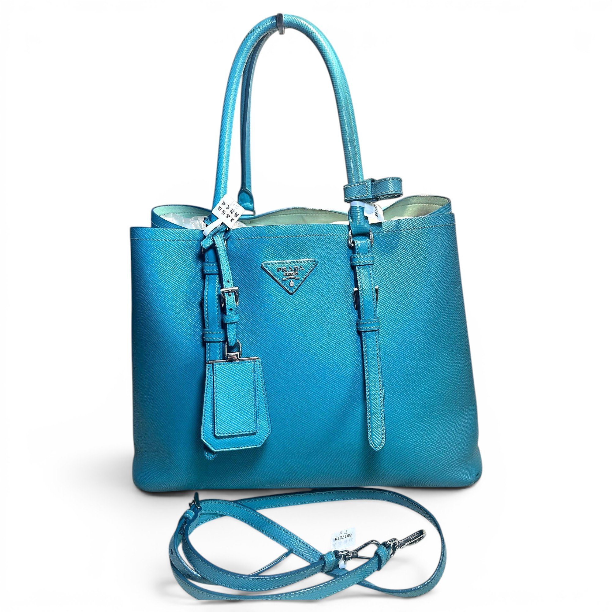 Double leather handbag