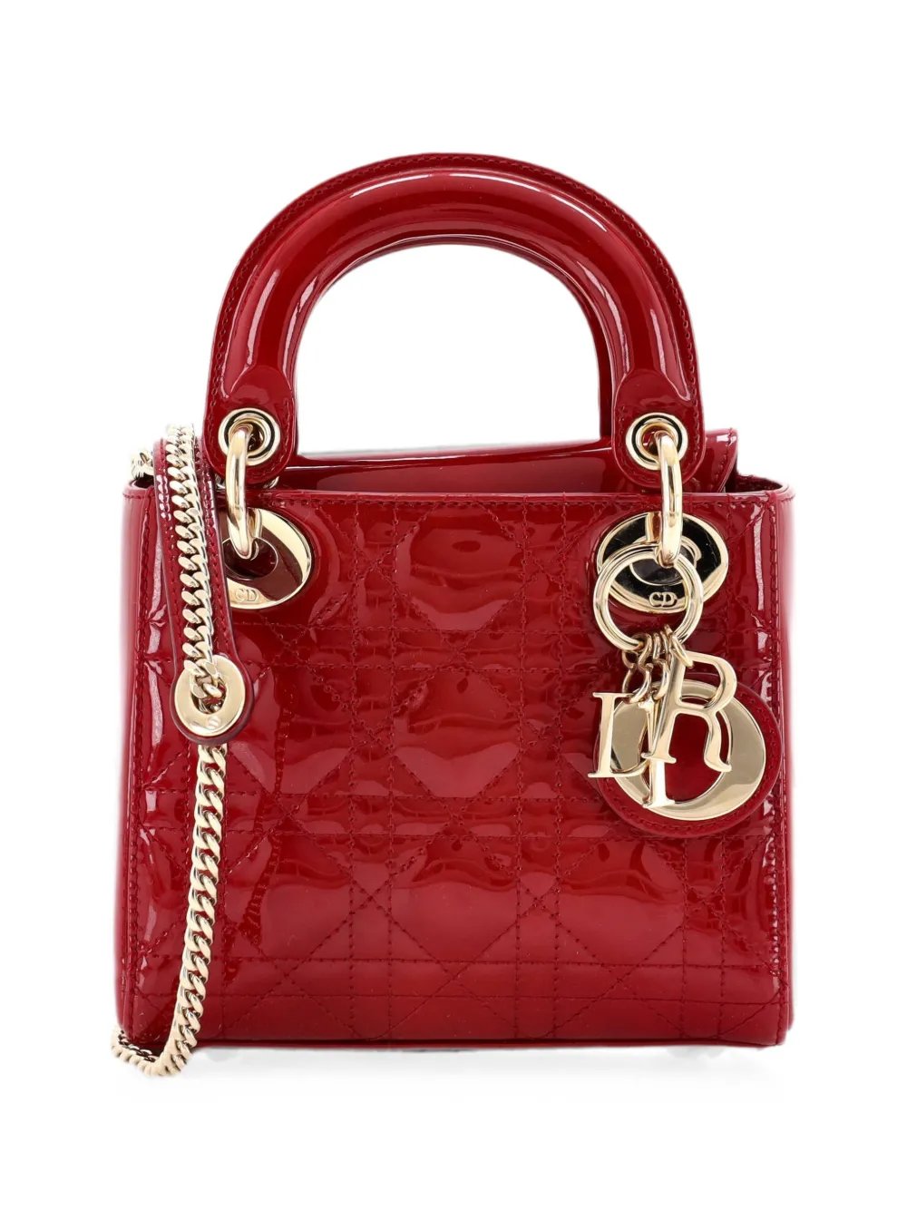 Lady Dior Chain Bag Cannage Quilt Patent Mini satchel