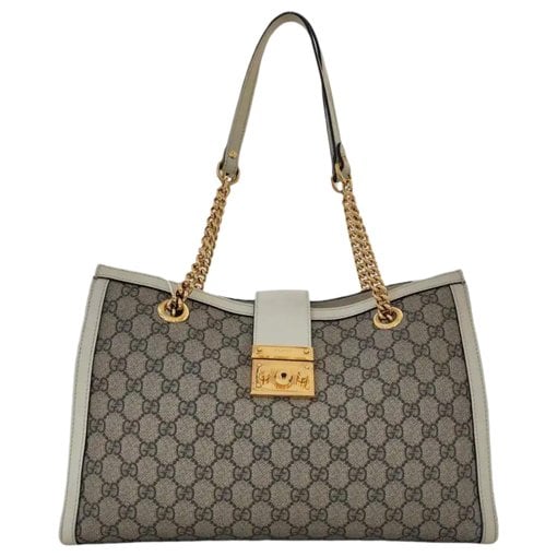 Padlock leather handbag