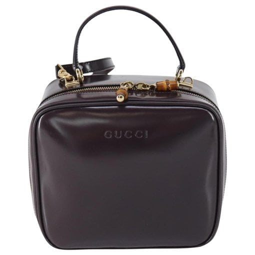 Bamboo patent leather handbag