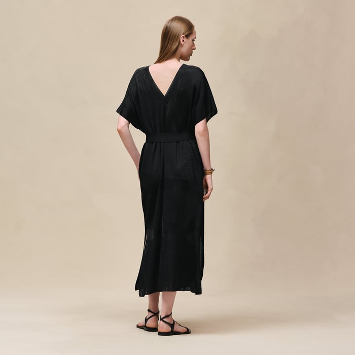 Noir "Chaine d'Ancre" Long Caftan Dress