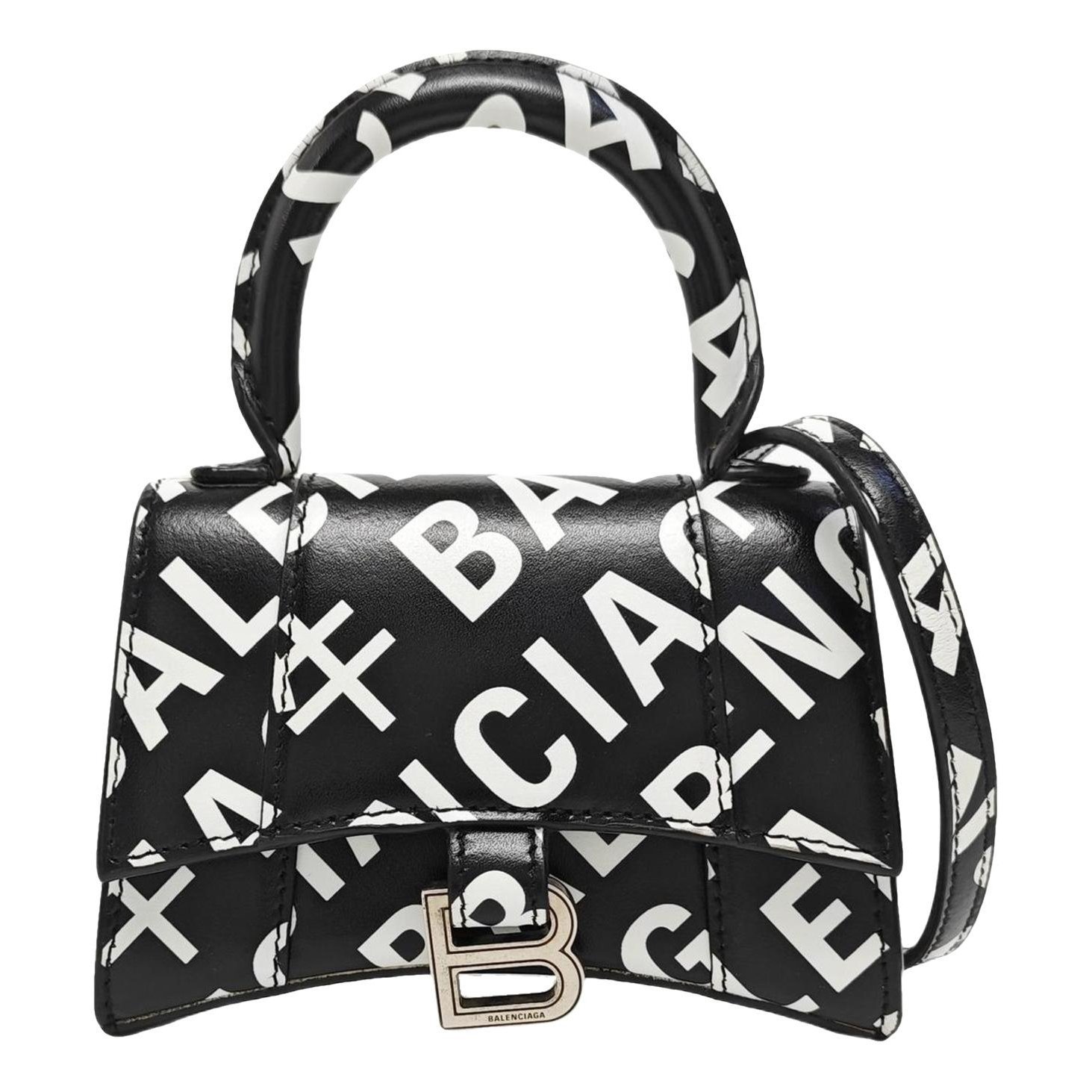 Hourglass leather handbag