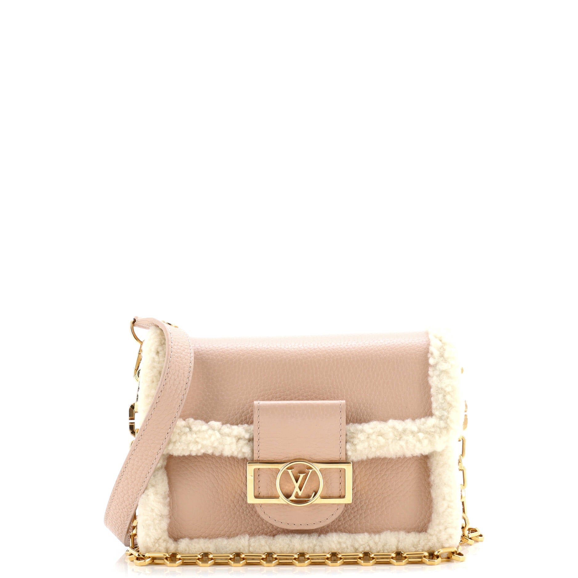 Louis Vuitton Dauphine Shoulder Bag Leather with Shearling Mini