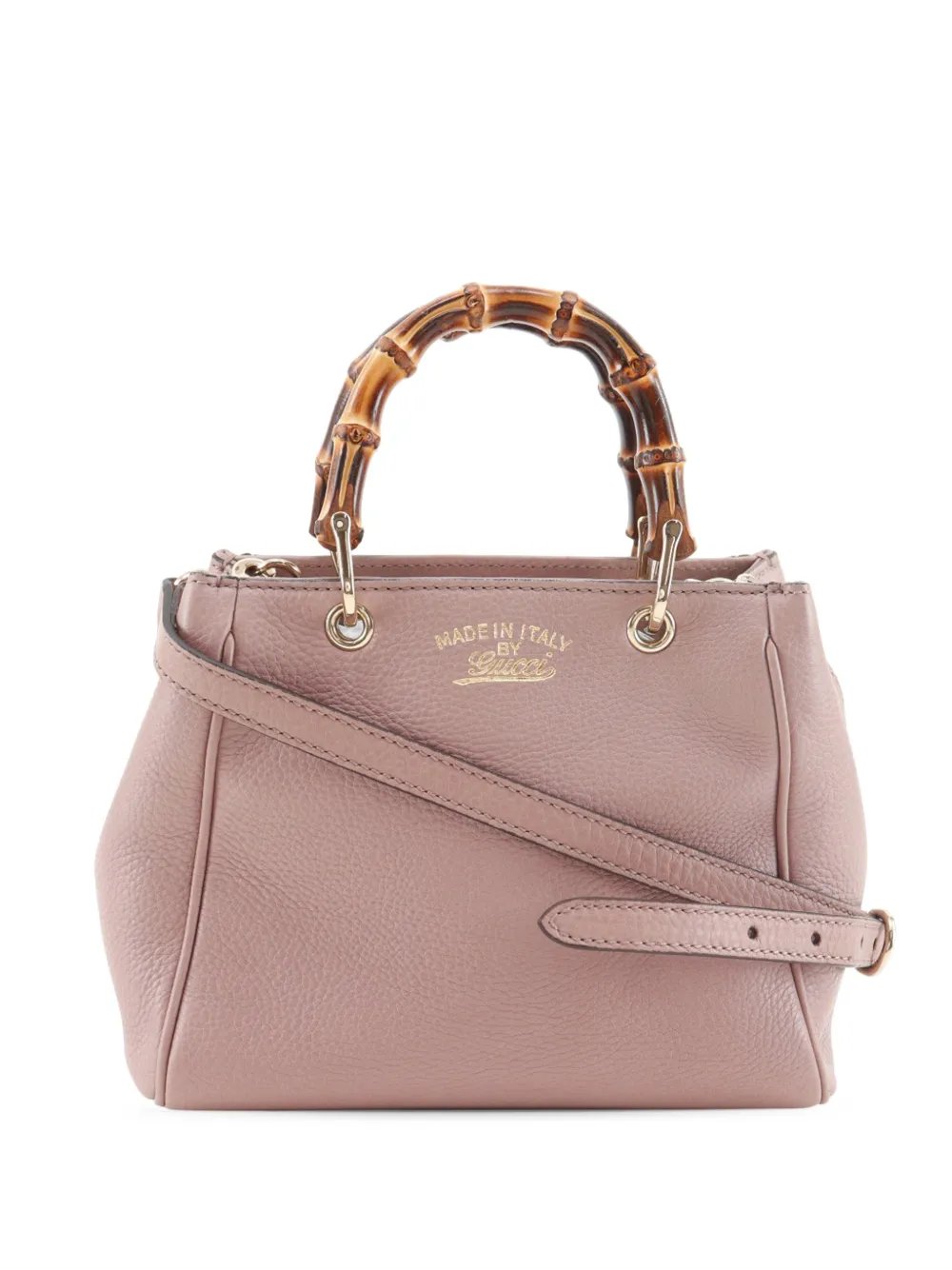 2016-2026 Mini Calfskin Bamboo Shopper satchel