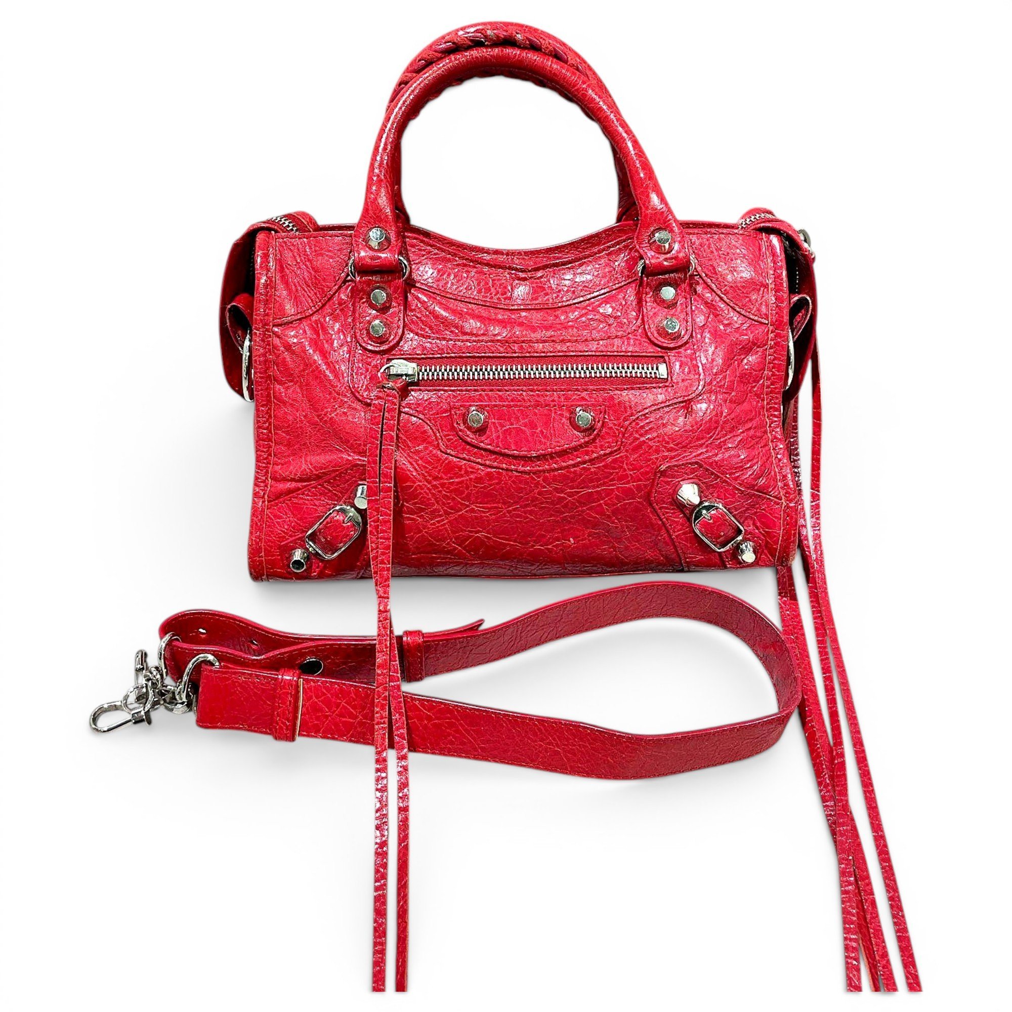 City leather handbag