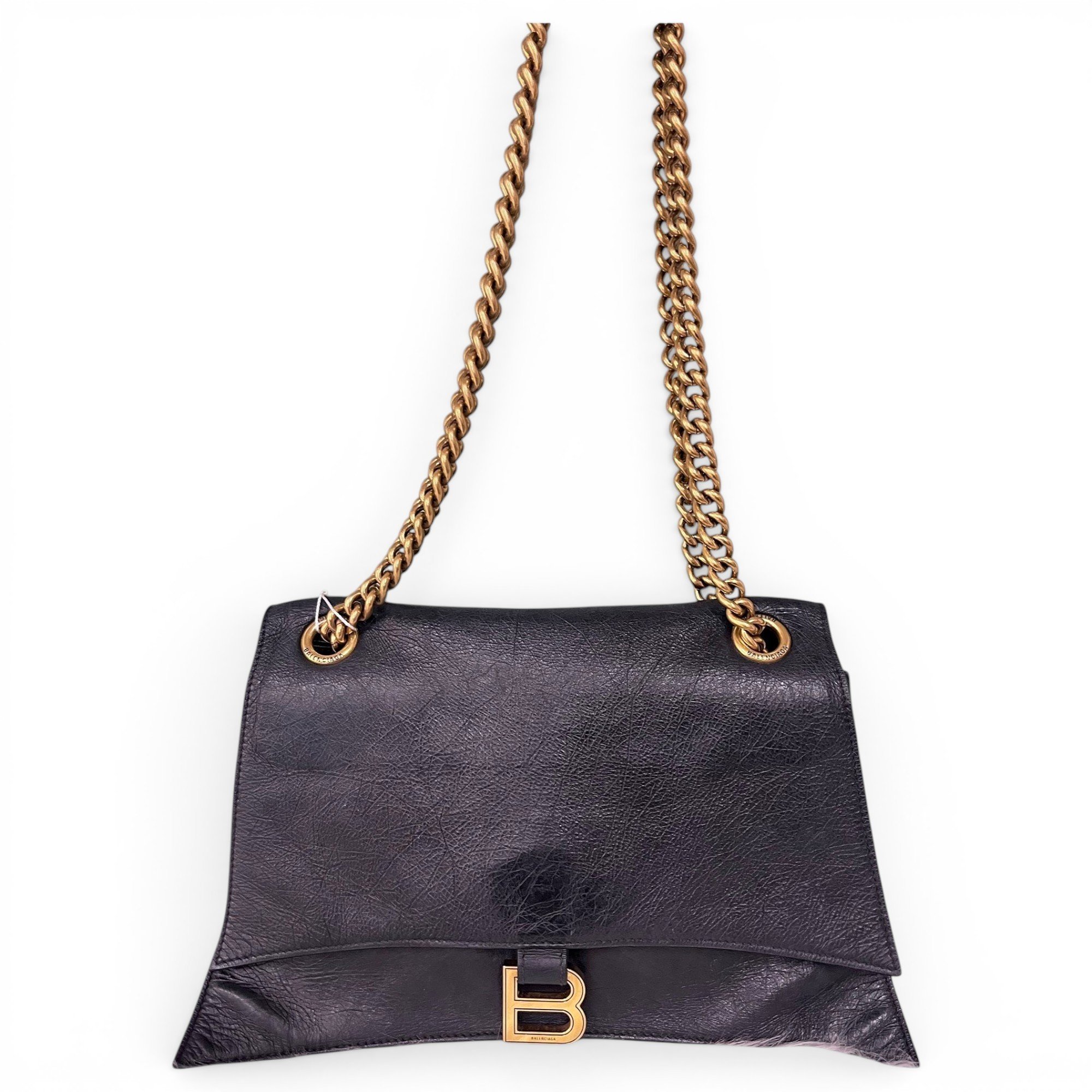 Crush leather handbag