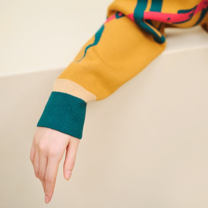 Jaune Gingembre "Mors a Jouets" Long-sleeve Cardigan