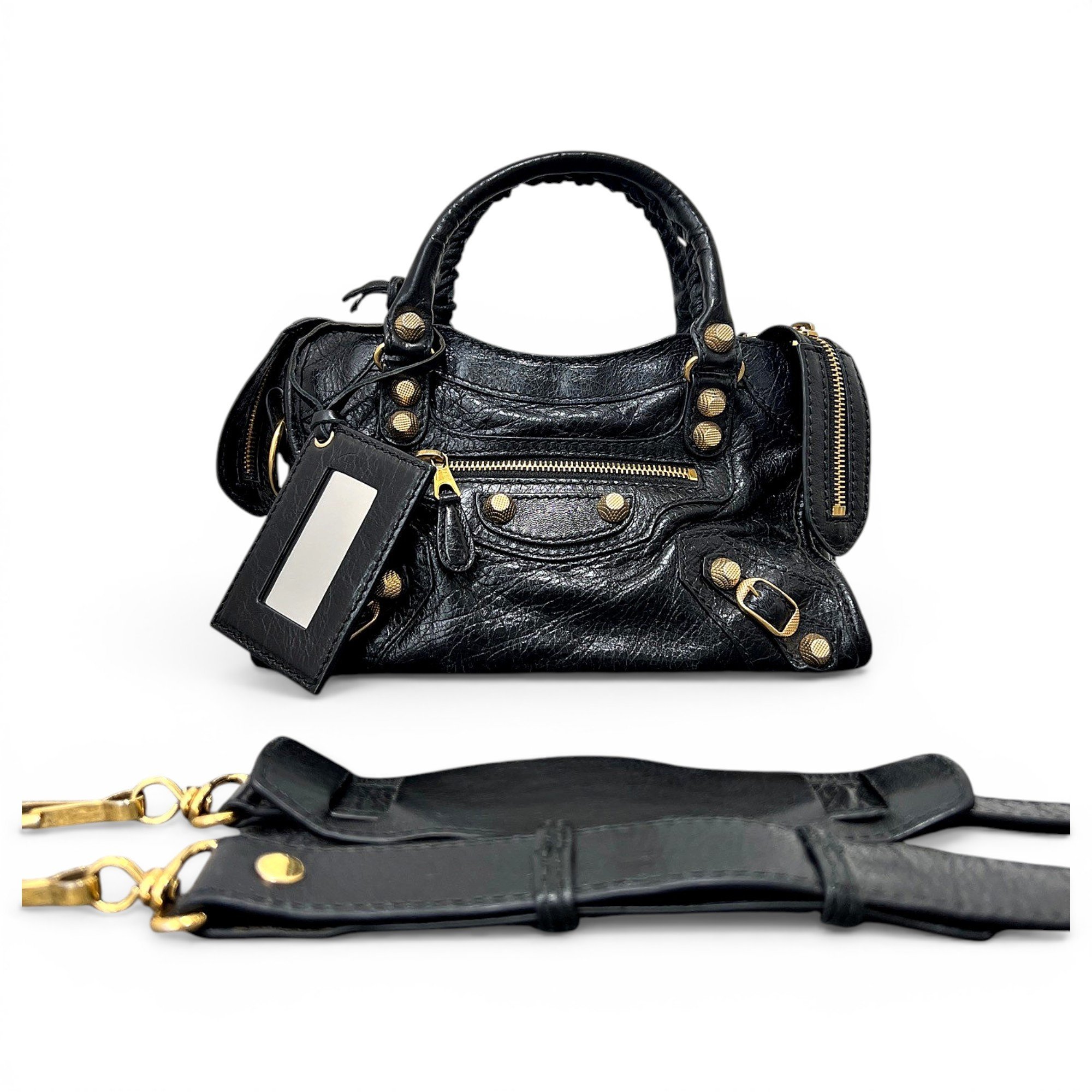 City leather handbag