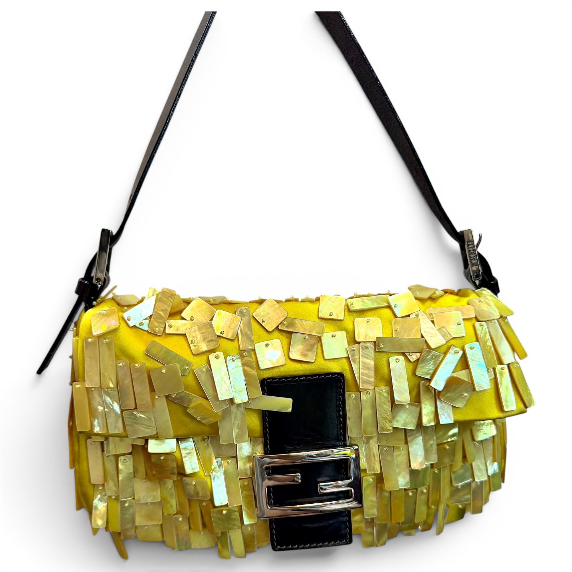 Baguette silk handbag