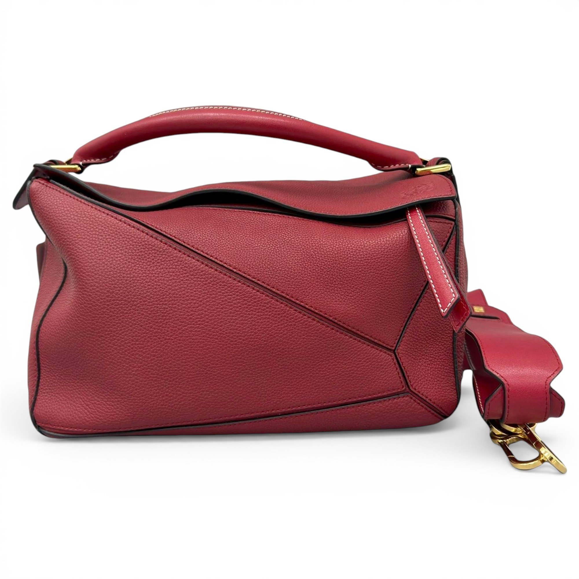 Puzzle leather handbag