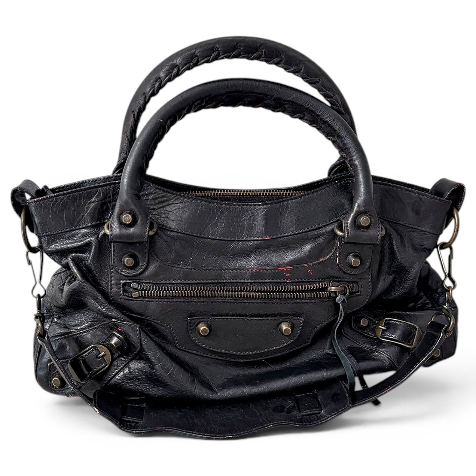 City leather handbag