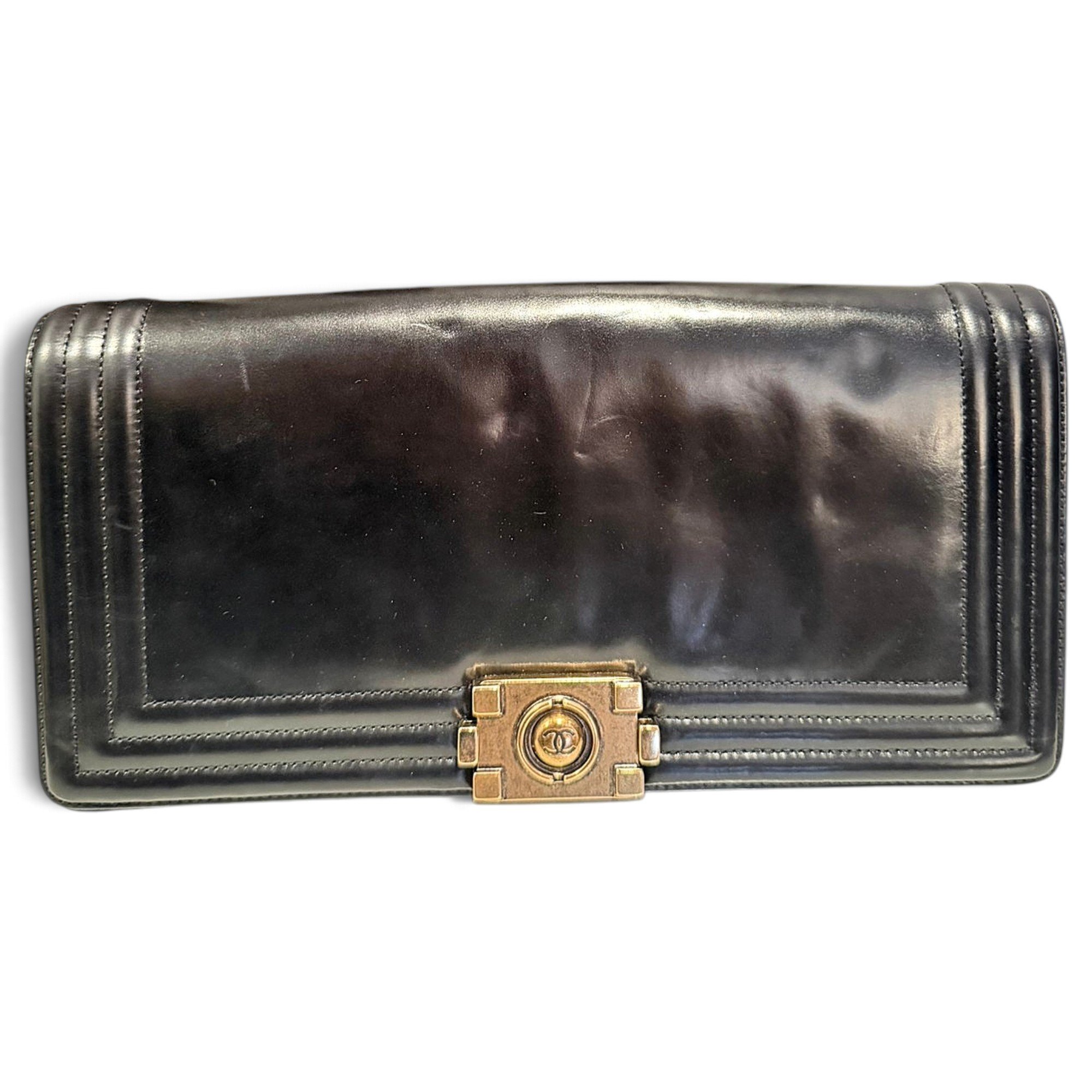 Leather clutch bag